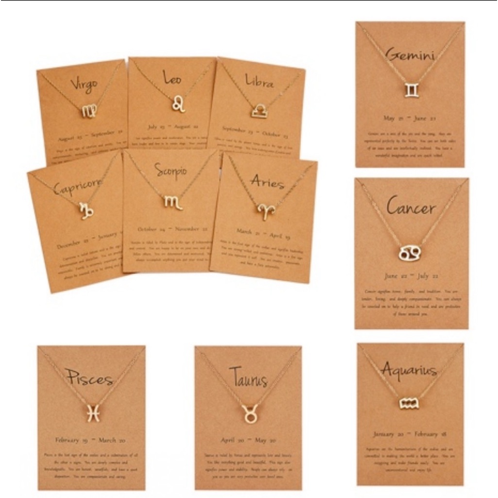 Zodiac Charm Pendant Necklace